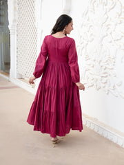 AAHELI SHUBHRA EMBROIDERY MAXI DRESS