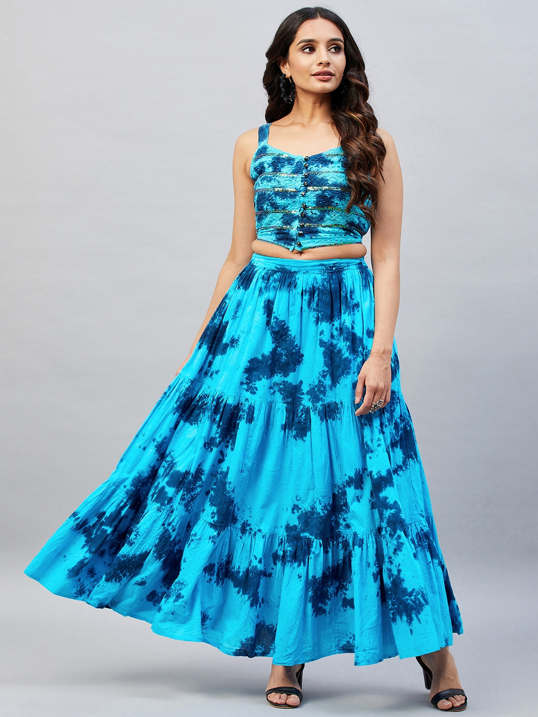 MAHIRA TOP & TIERED SKIRT SET
