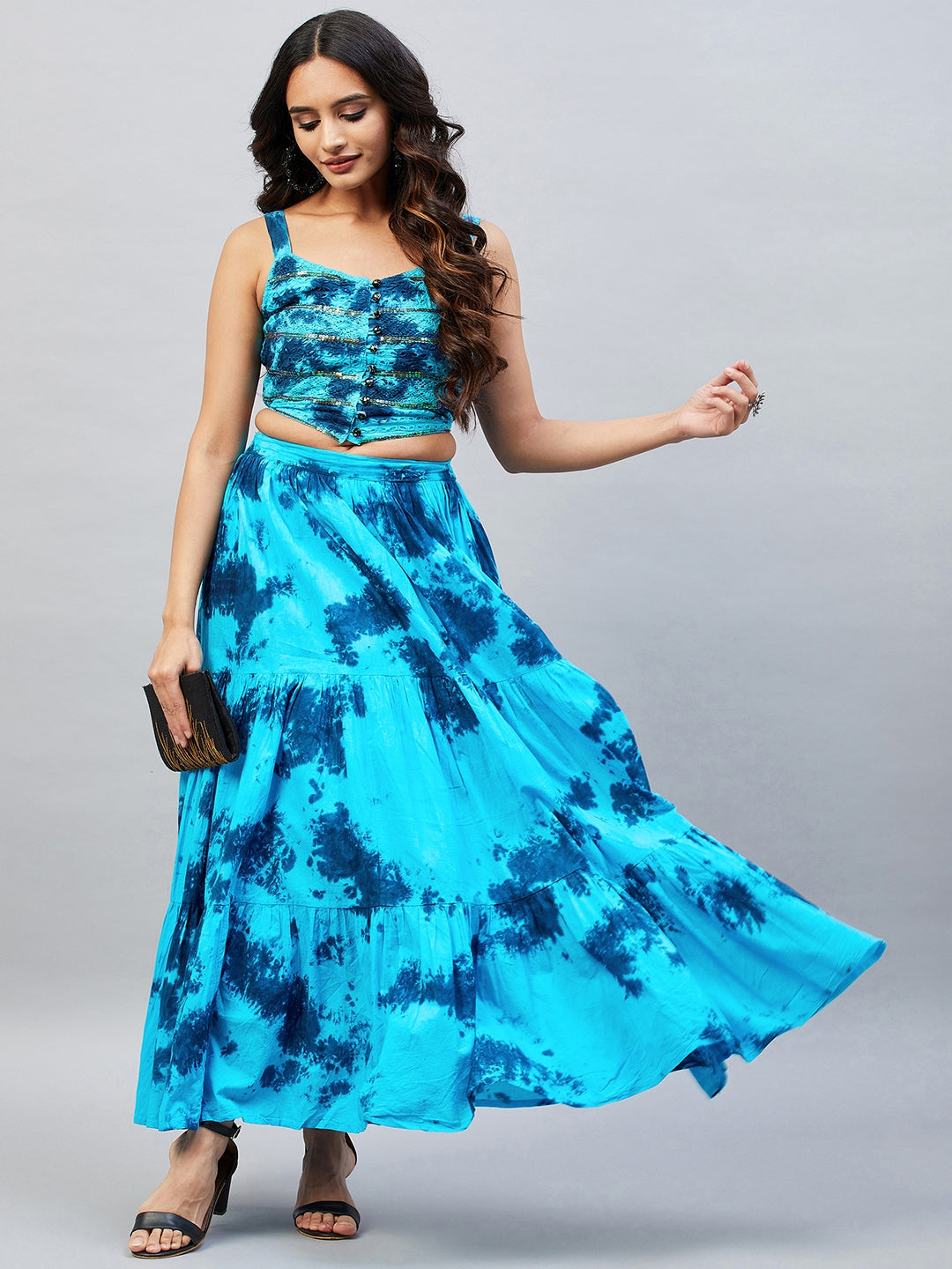 MAHIRA TOP & TIERED SKIRT SET