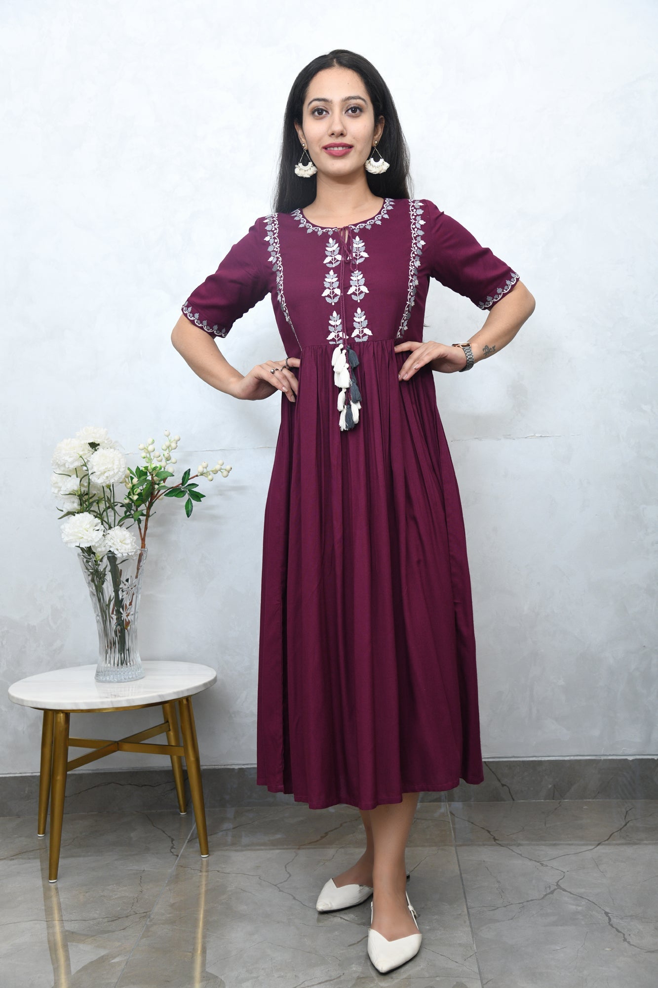 BEETROOT EMBROIDERED DRESS | Relove