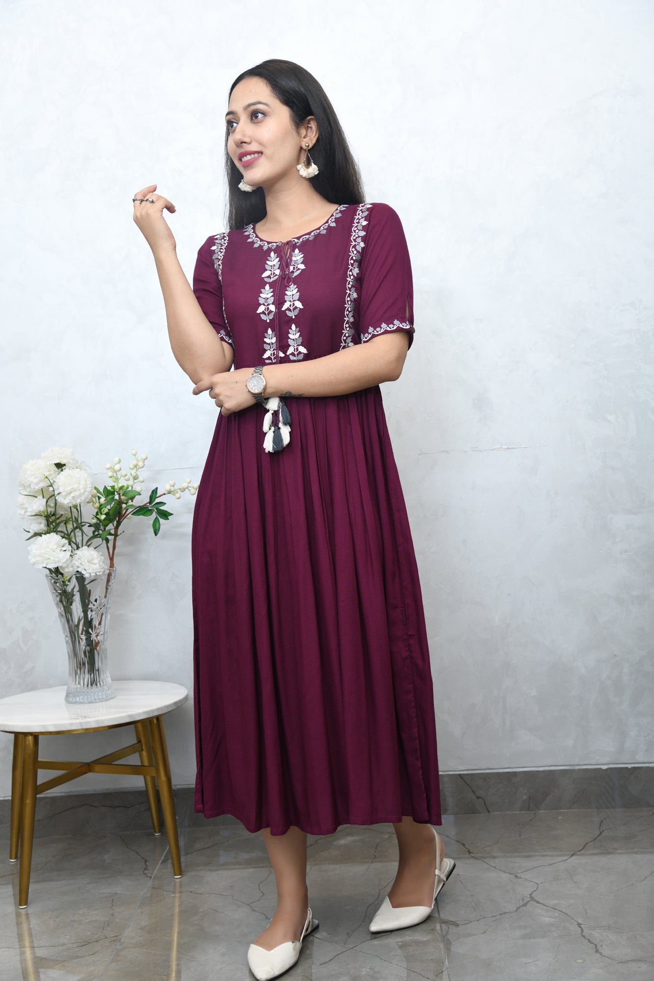 BEETROOT EMBROIDERED DRESS | Relove
