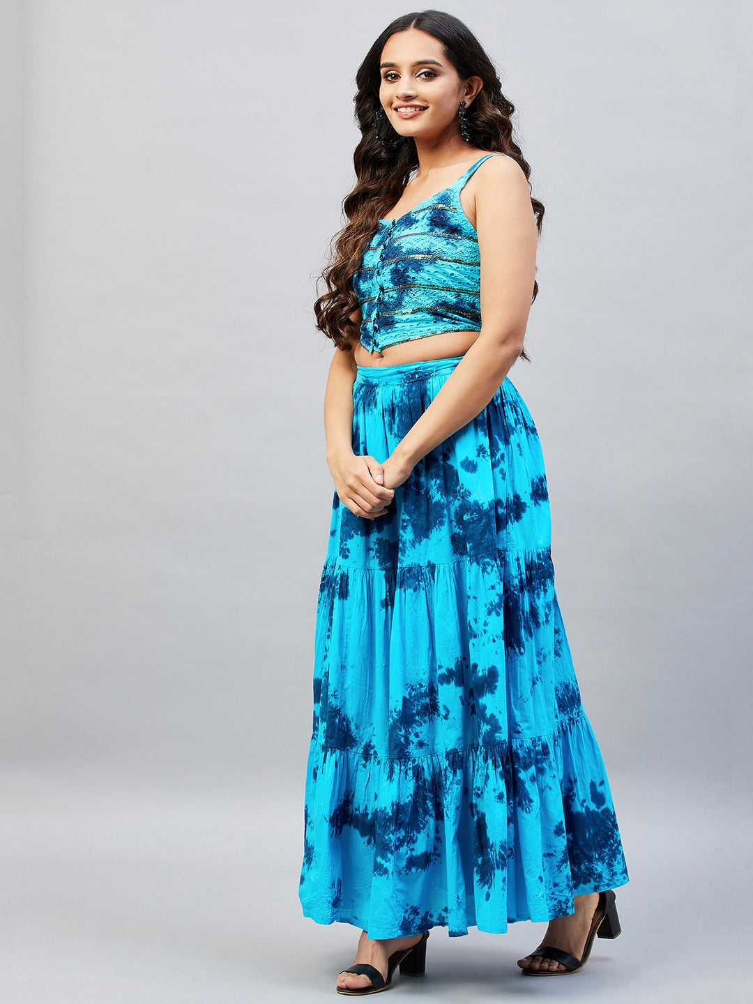 MAHIRA TOP & TIERED SKIRT SET