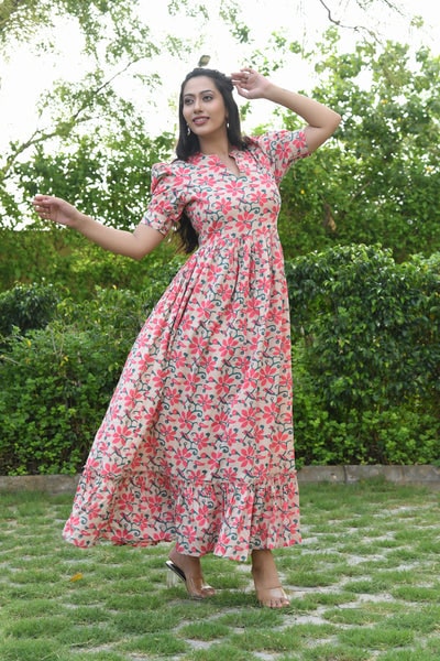 PORTOFINO FLORAL FLARED DRESS