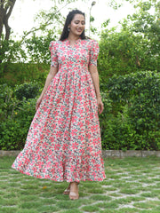 AAHELI PORTOFINO FLORAL FLARED DRESS