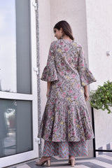 AAHELI ADRITI TOP-PLAZZO & JACKET SET