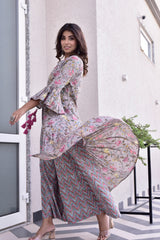 AAHELI ADRITI TOP-PLAZZO & JACKET SET