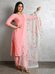 AAHELI MEHAK PEACH KURTA-PANTS & DUPATTA SET