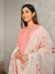 AAHELI MEHAK PEACH KURTA-PANTS & DUPATTA SET