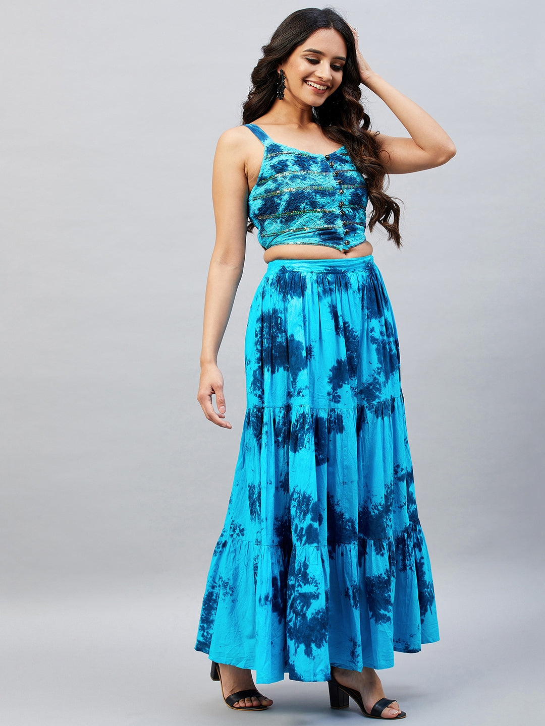 MAHIRA TOP & TIERED SKIRT SET