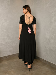 AAHELI SANDHYA SOLID-EMBROIDERED FLARED SUIT SET