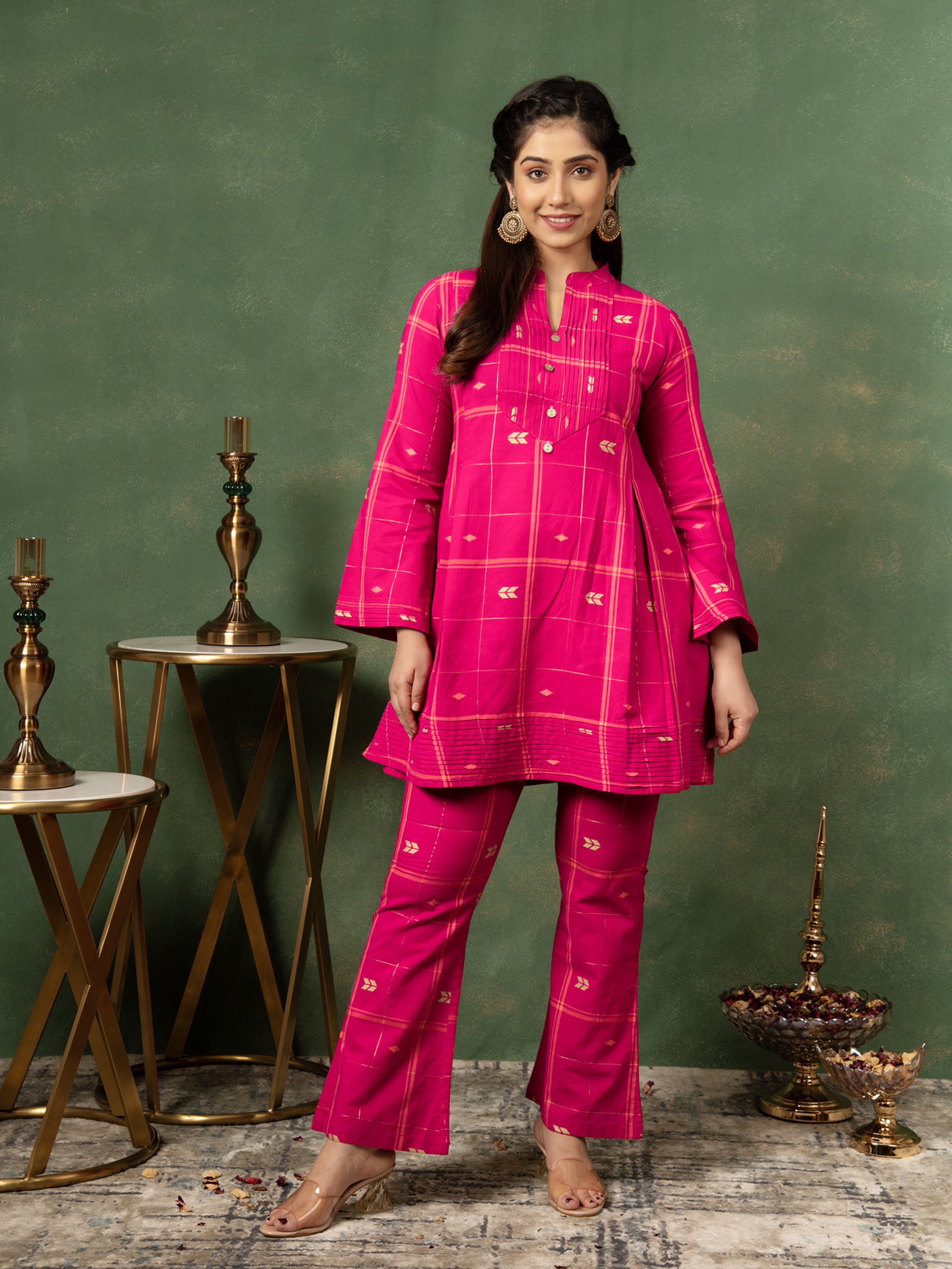 AAHELI AMARA A-LINE KURTA & BOOTCUT PANTS SET