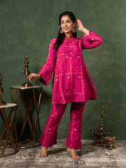 AAHELI AMARA A-LINE KURTA & BOOTCUT PANTS SET