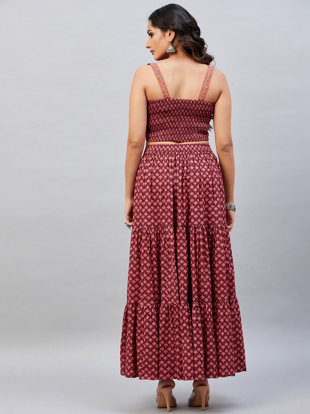 TWISHA PRINTED TOP & TIERED SKIRT SET