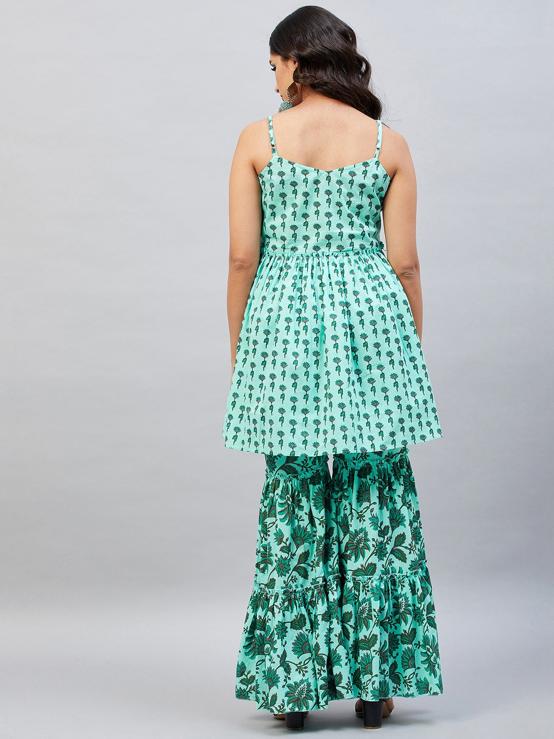 ALIANE PRINTED COTTON SHARARA SET