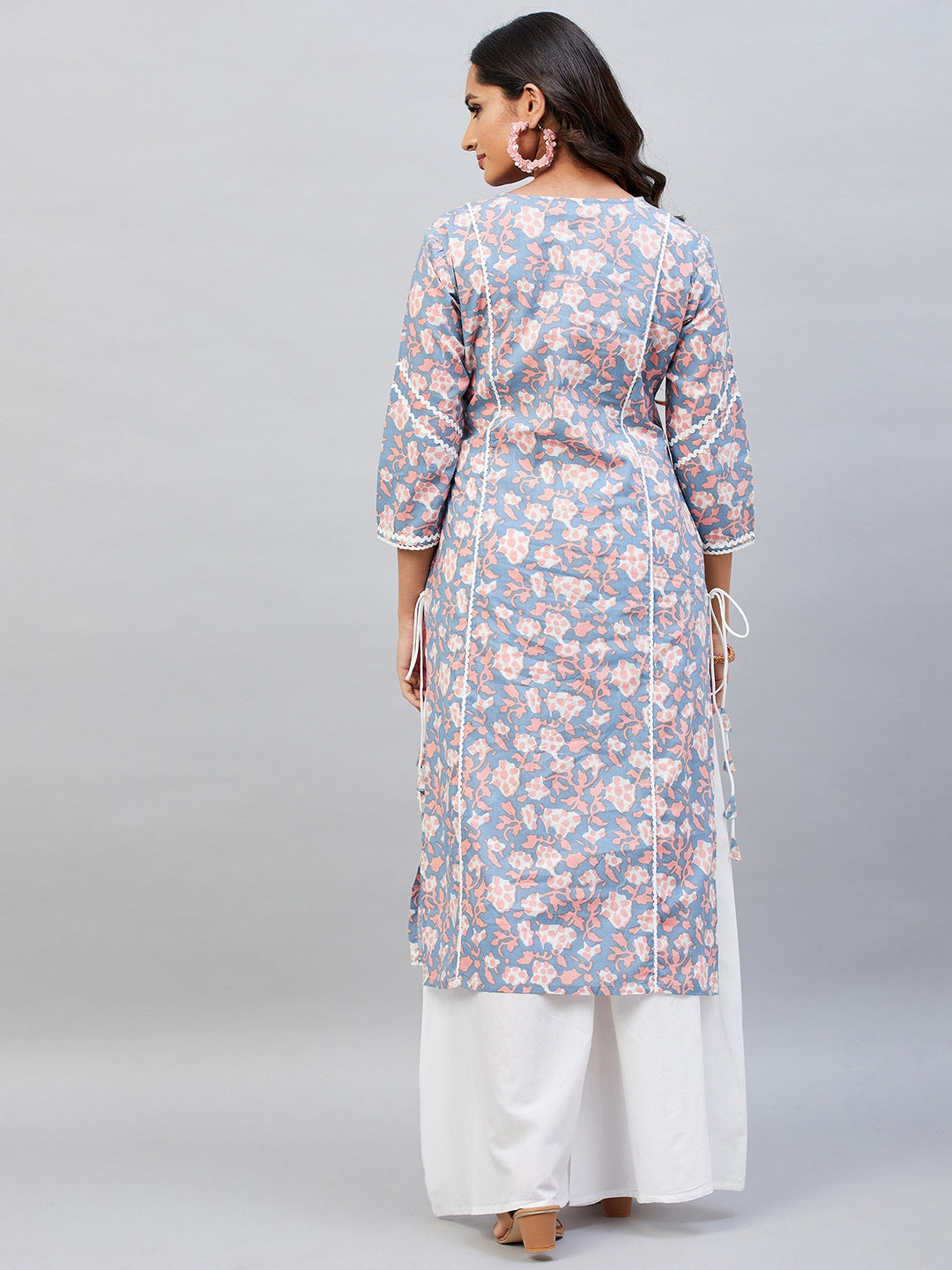 MAHI PRINTED-SOLID COTTON SUIT SET