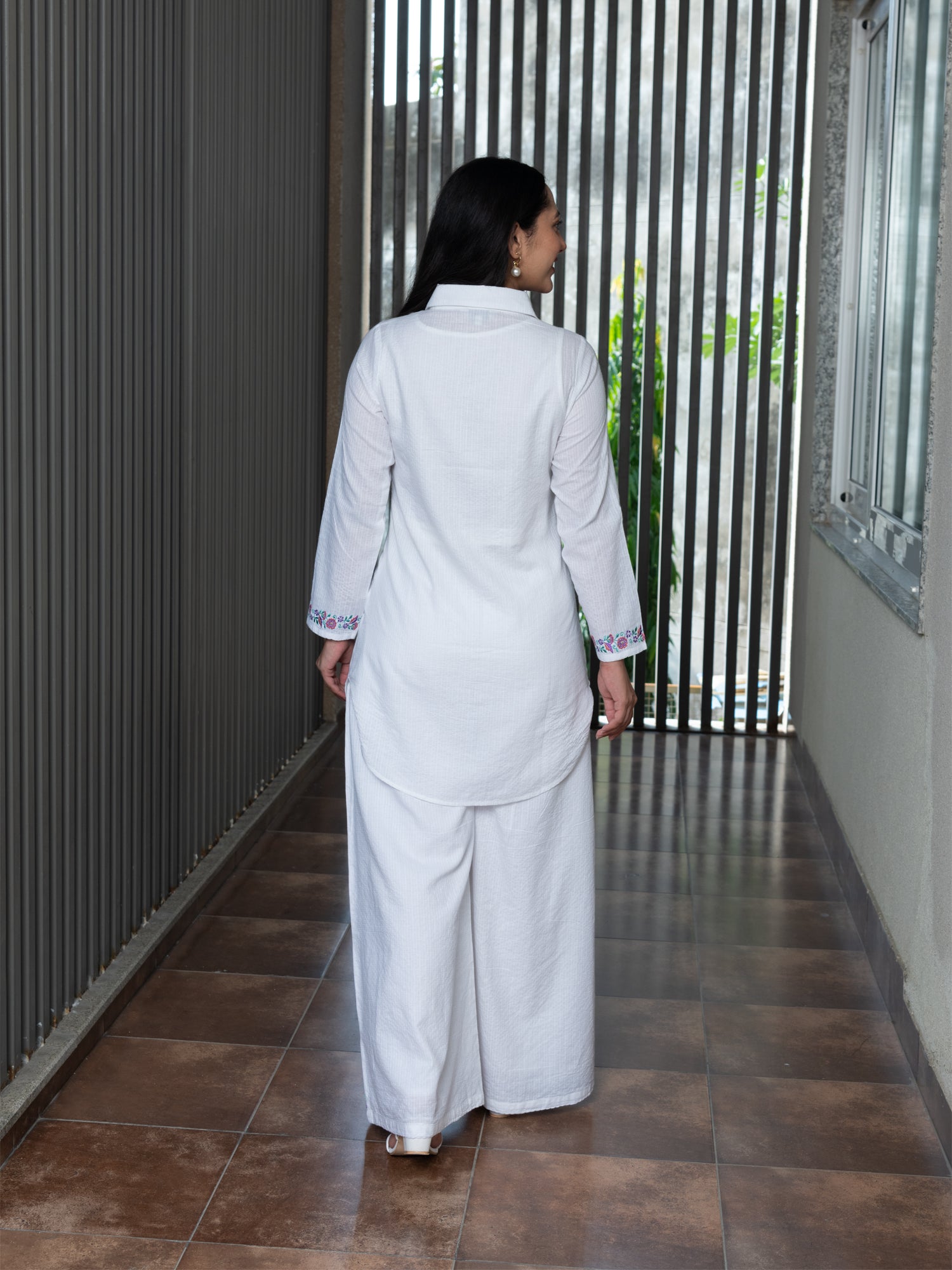 AMULYA OFF-WHITE COTTON KNATHA CO-ORD SET