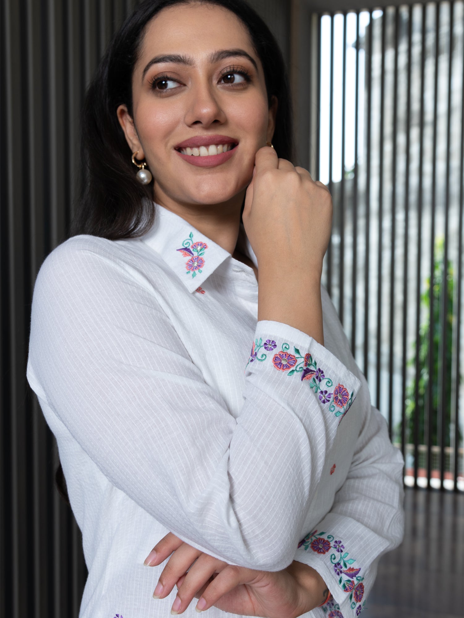 AMULYA OFF-WHITE COTTON KNATHA CO-ORD SET