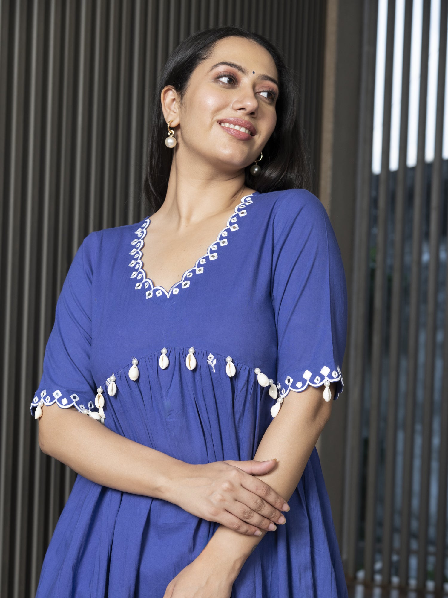 TEERA SOLID-EMBROIDERED KURTA-PANT & DUPATTA SET