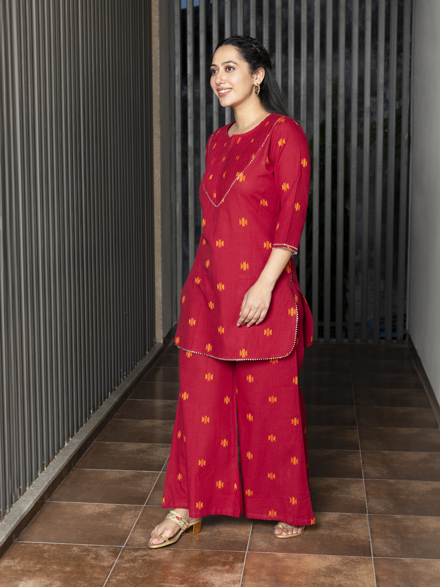 EKTHA YARN DYED COTTON KURTA & PANTS SET