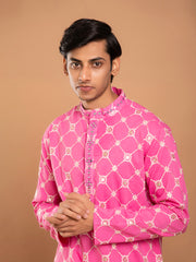 AAHELI MIRANSH PINK EMBROIDERED KURTA-PANT SET
