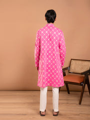 AAHELI MIRANSH PINK EMBROIDERED KURTA-PANT SET