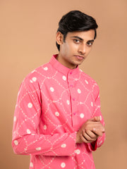 AAHELI SHARVIL PINK EMBROIDERED KURTA-PANT SET