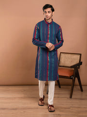 AAHELI OJAS YARN DYED COTTON KURTA-PANT SET