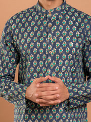 AAHELI AKSHAJ HAND BLOCK PRINTED KURTA-PANT SET