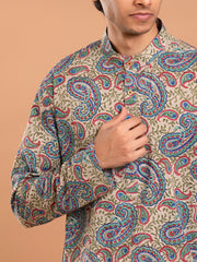 AAHELI KAIRI HAND BLOCK PRINTED KURTA-PANT SET