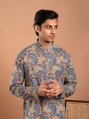 AAHELI KAIRI HAND BLOCK PRINTED KURTA-PANT SET