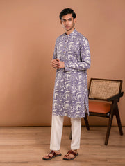 AAHELI NEER HAND BLOCK PRINTED KURTA-PANT SET