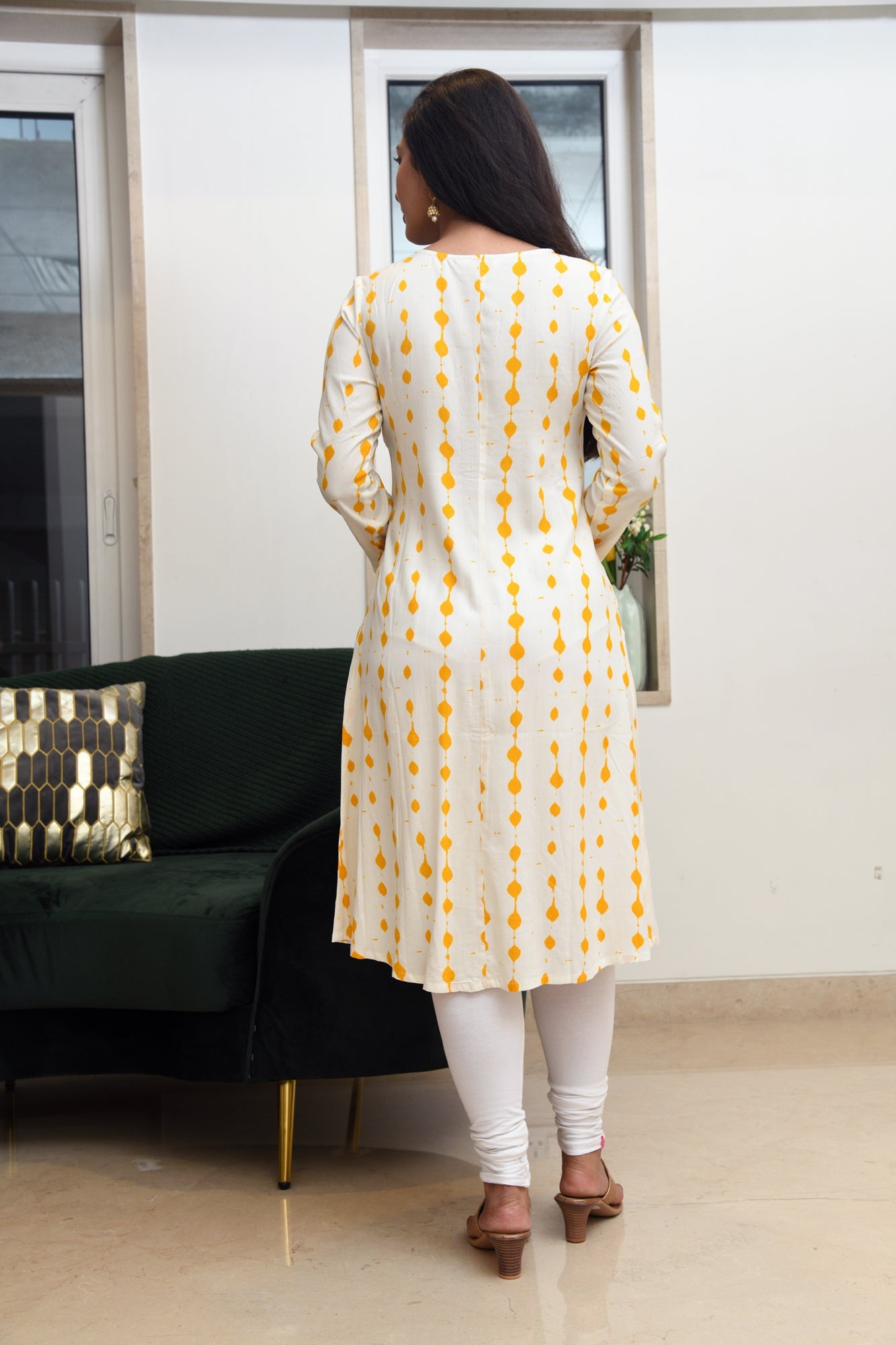 AMBER PRINTED PLEATED KURTA | Relove