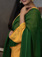 VRUTIKA SOLID-EMBROIDERED KURTA-PANTS & DUPATTA SET