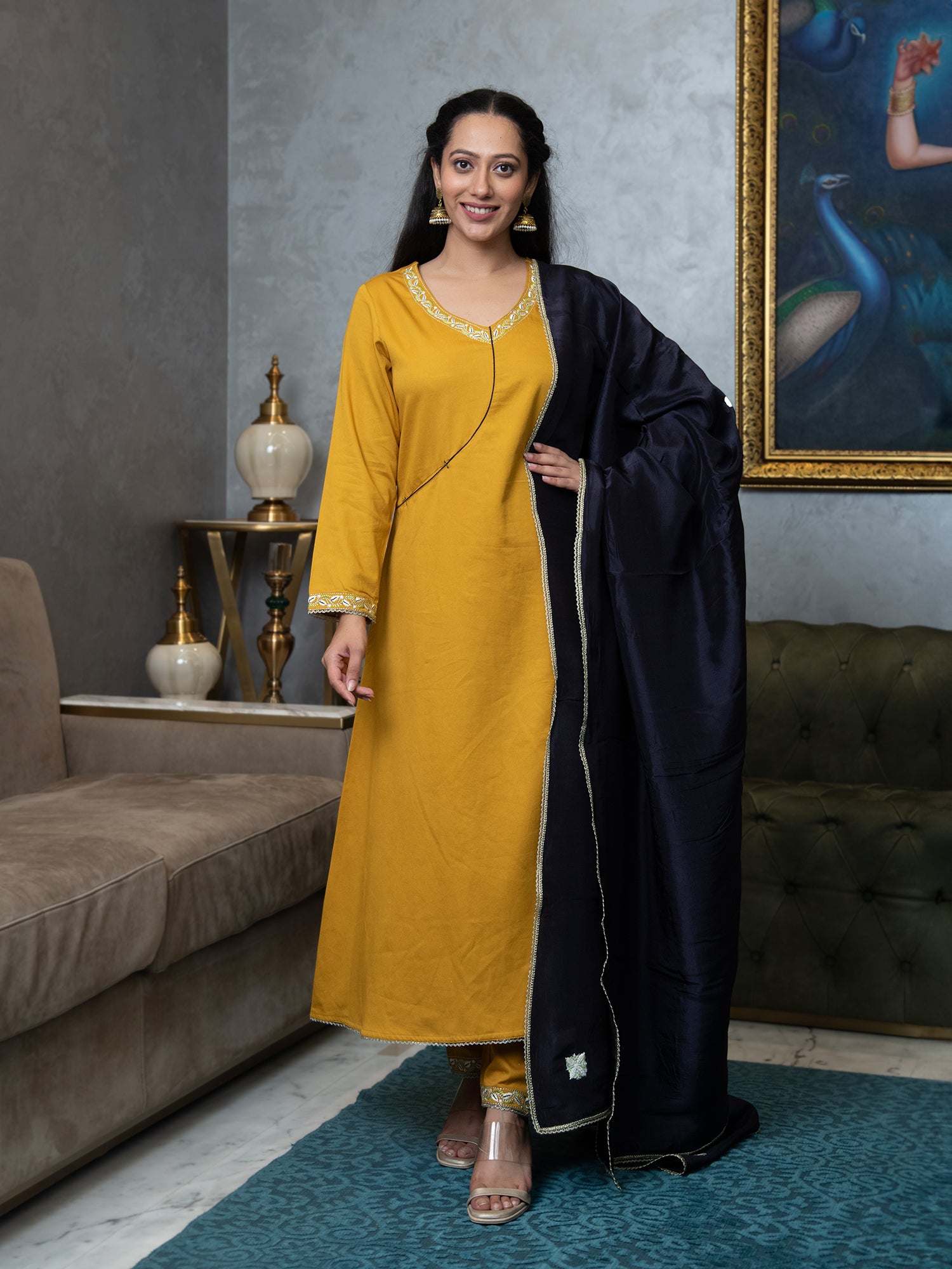 HARSIKA A-LINE KURTA-PANTS & DUPATTA SET