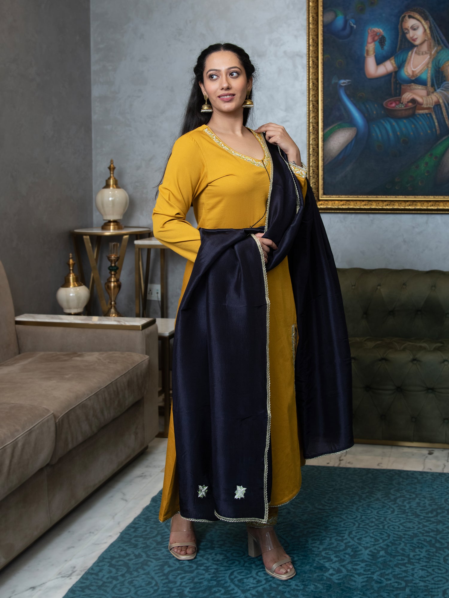 HARSIKA A-LINE KURTA-PANTS & DUPATTA SET