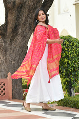 AAHELI PINK LEMONADE BANDHANI DUPATTA