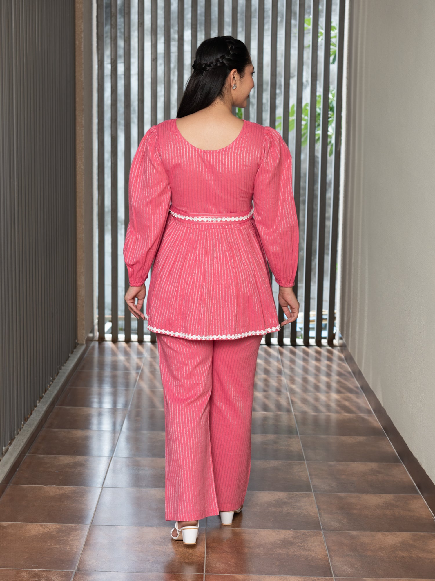 LIRTHIKA PINK LUREX CO-ORD SET