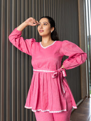 AAHELI LIRTHIKA PINK LUREX CO-ORD SET