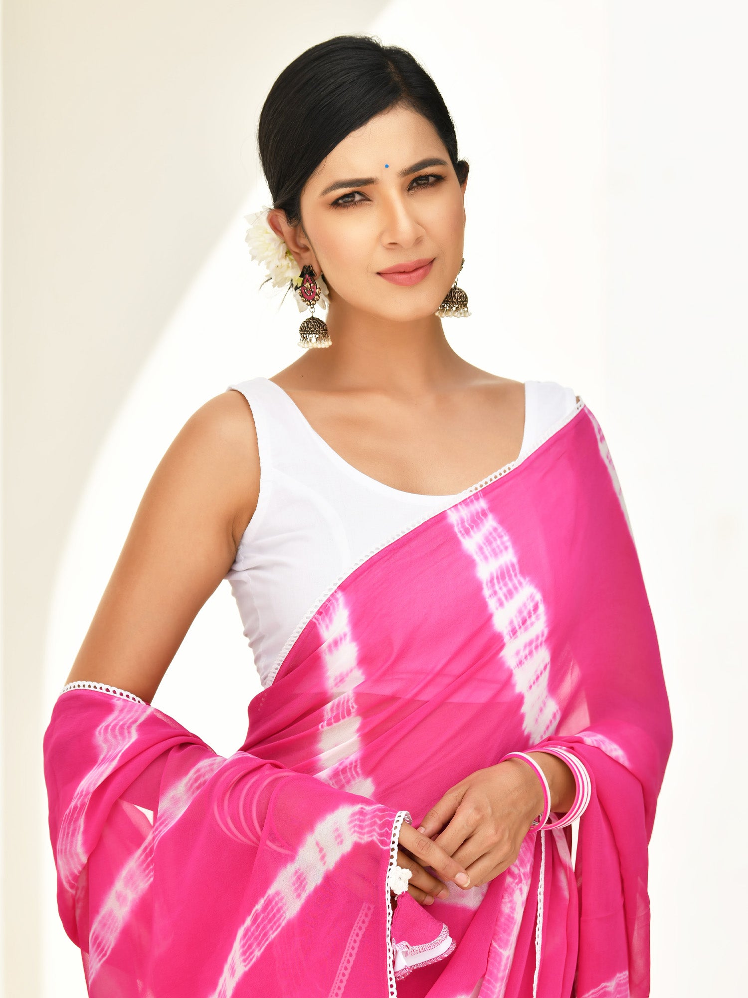 AAHELI DHRITI TIE-DYED GEORGETTE SAREE