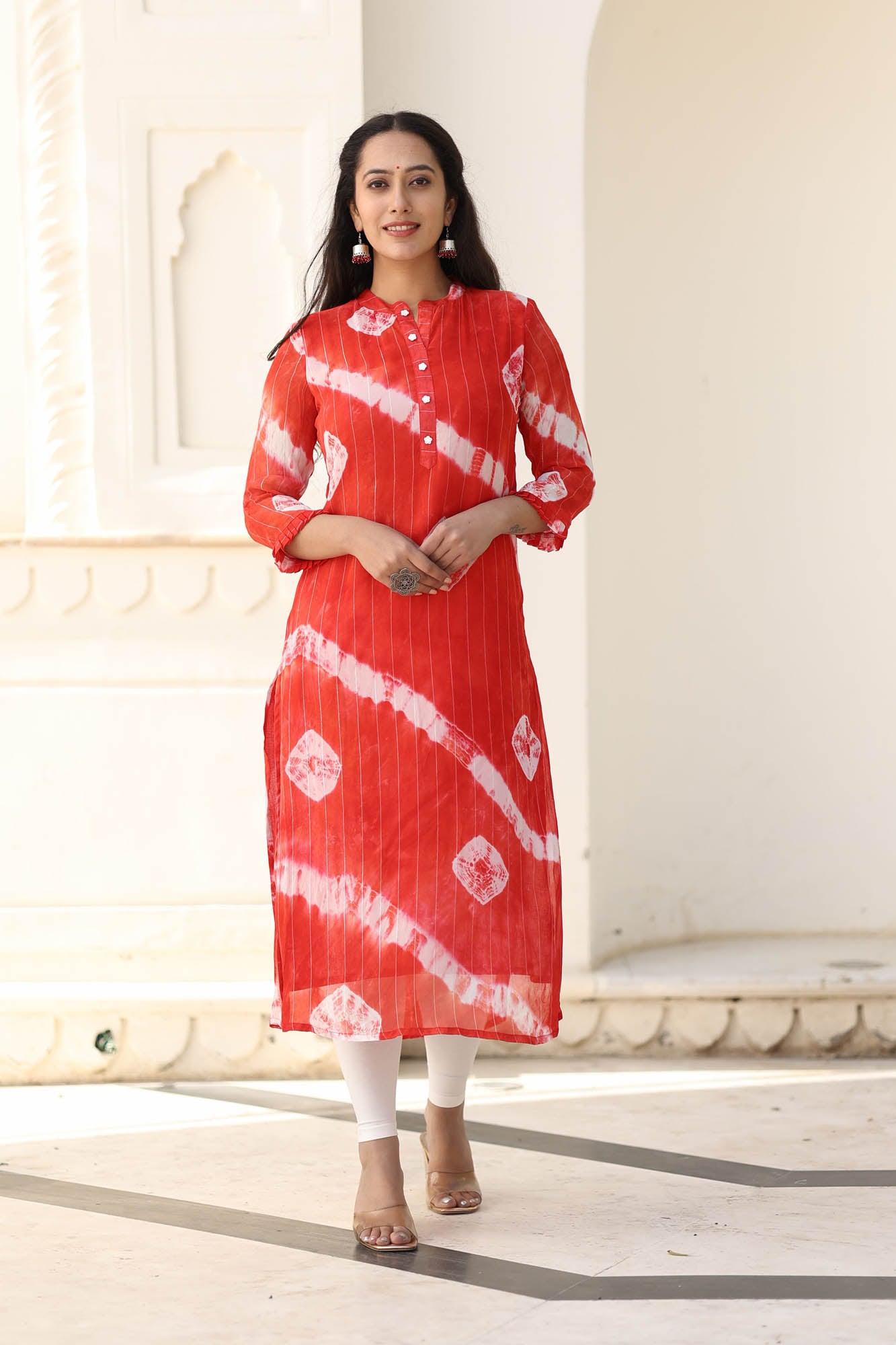RIYA LUREX GEORGETTE TIE-DYED KURTA