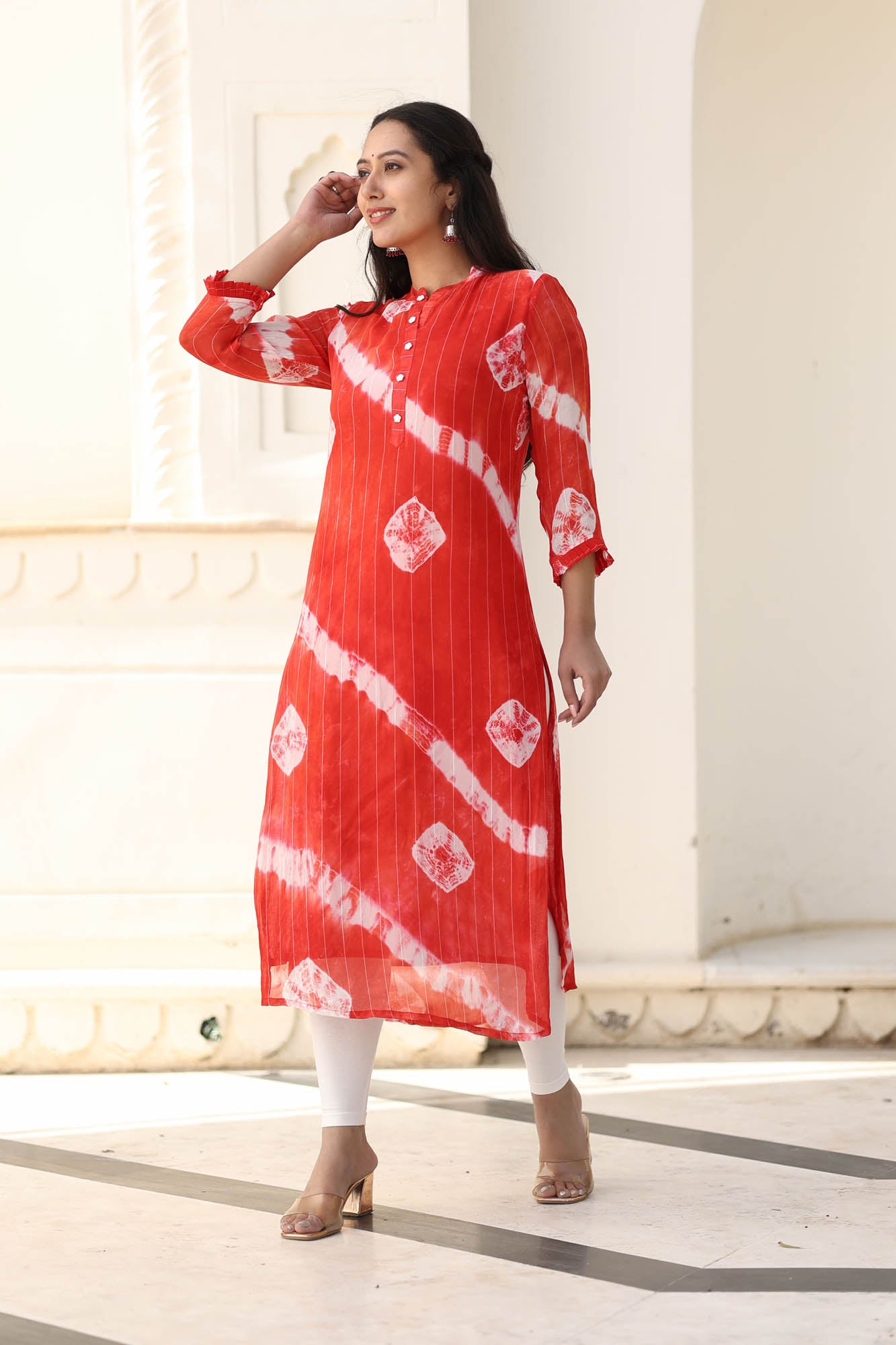 RIYA LUREX GEORGETTE TIE-DYED KURTA