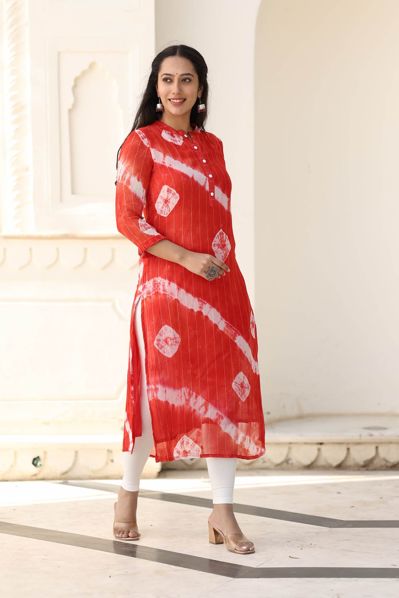 RIYA LUREX GEORGETTE TIE-DYED KURTA
