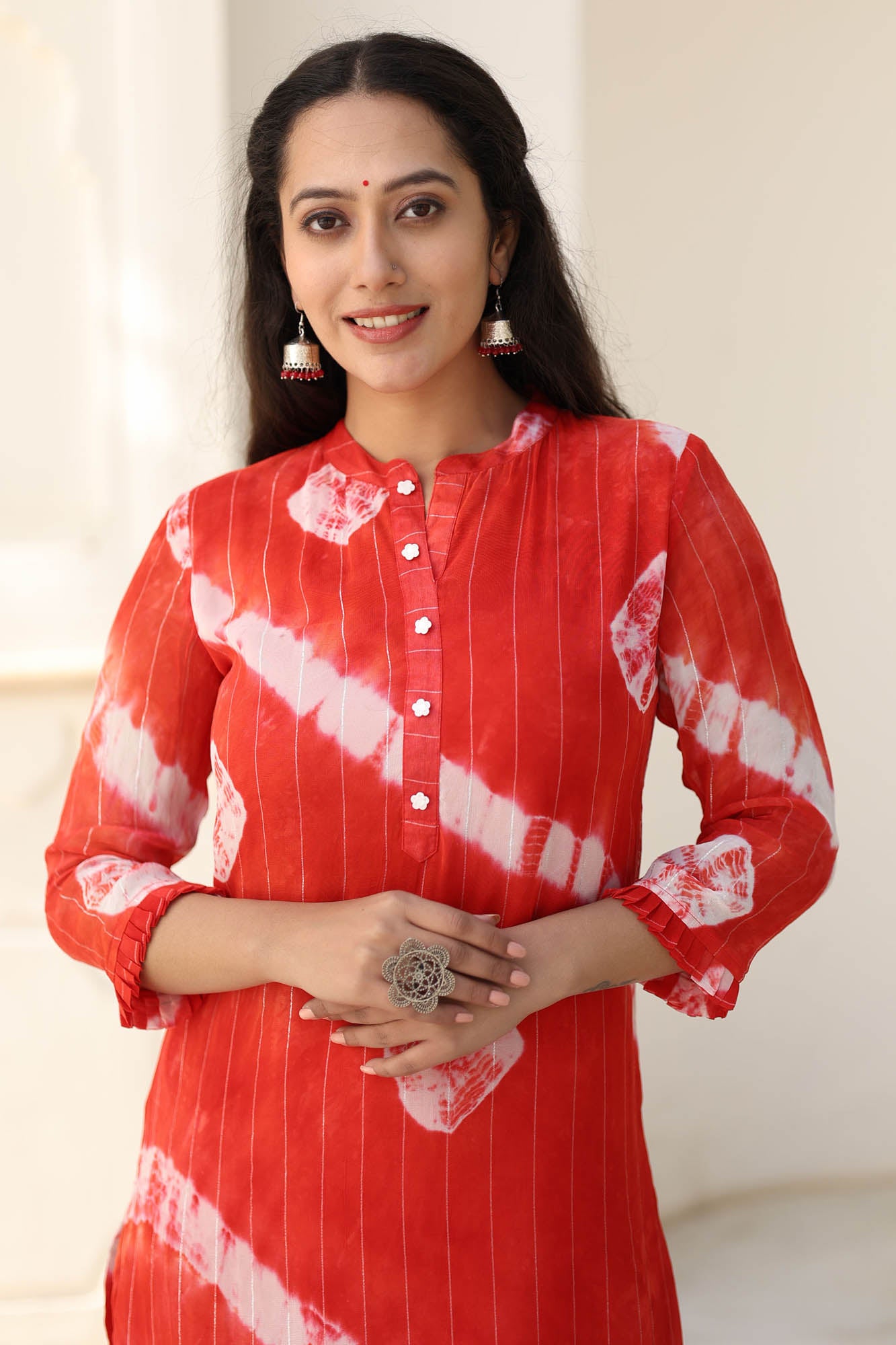 RIYA LUREX GEORGETTE TIE-DYED KURTA