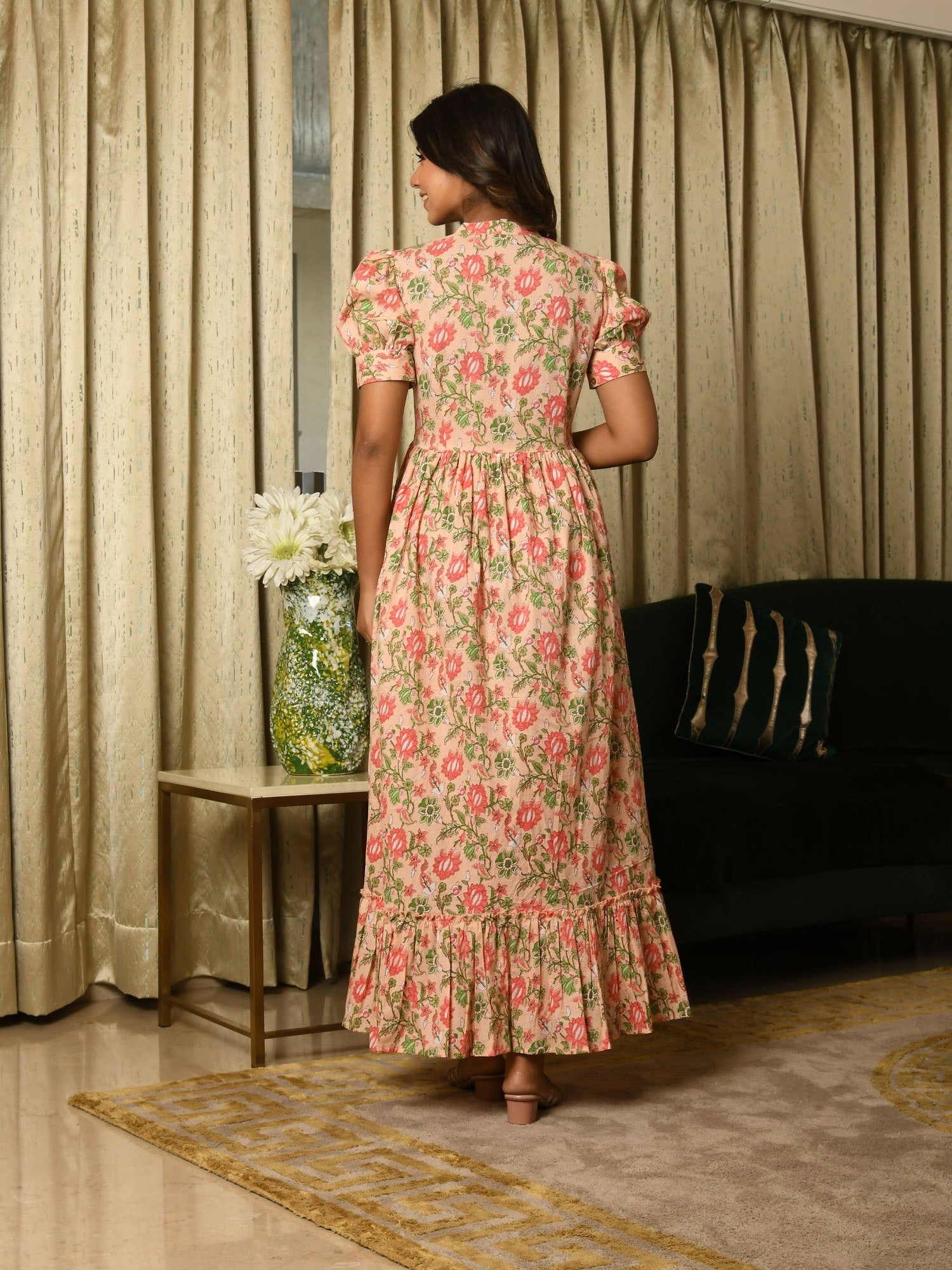 AAHELI VERNAZZA FLORAL FLARED DRESS