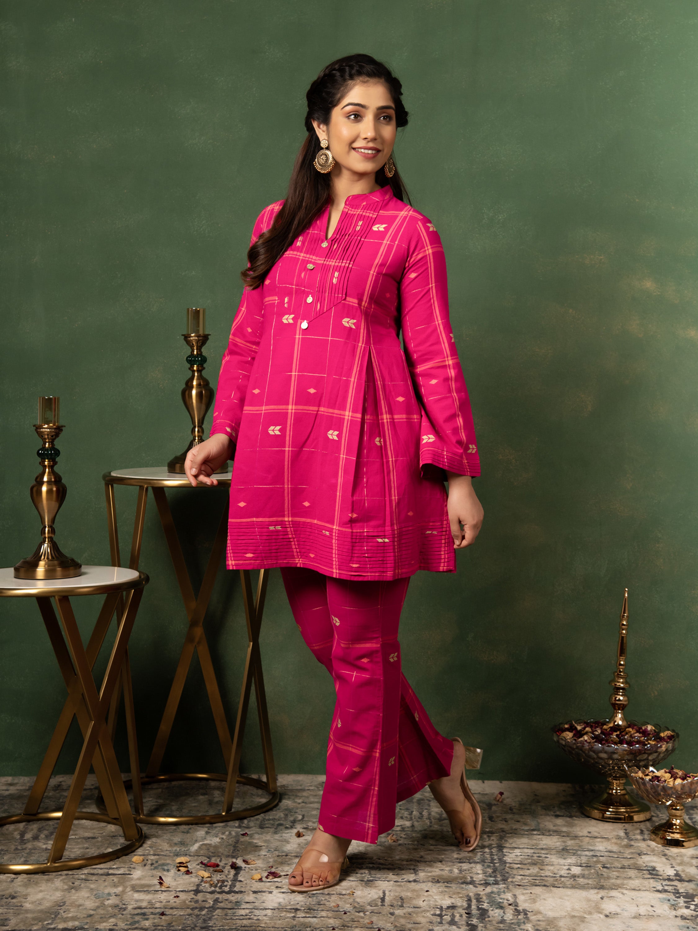 AAHELI AMARA A-LINE KURTA & BOOTCUT PANTS SET