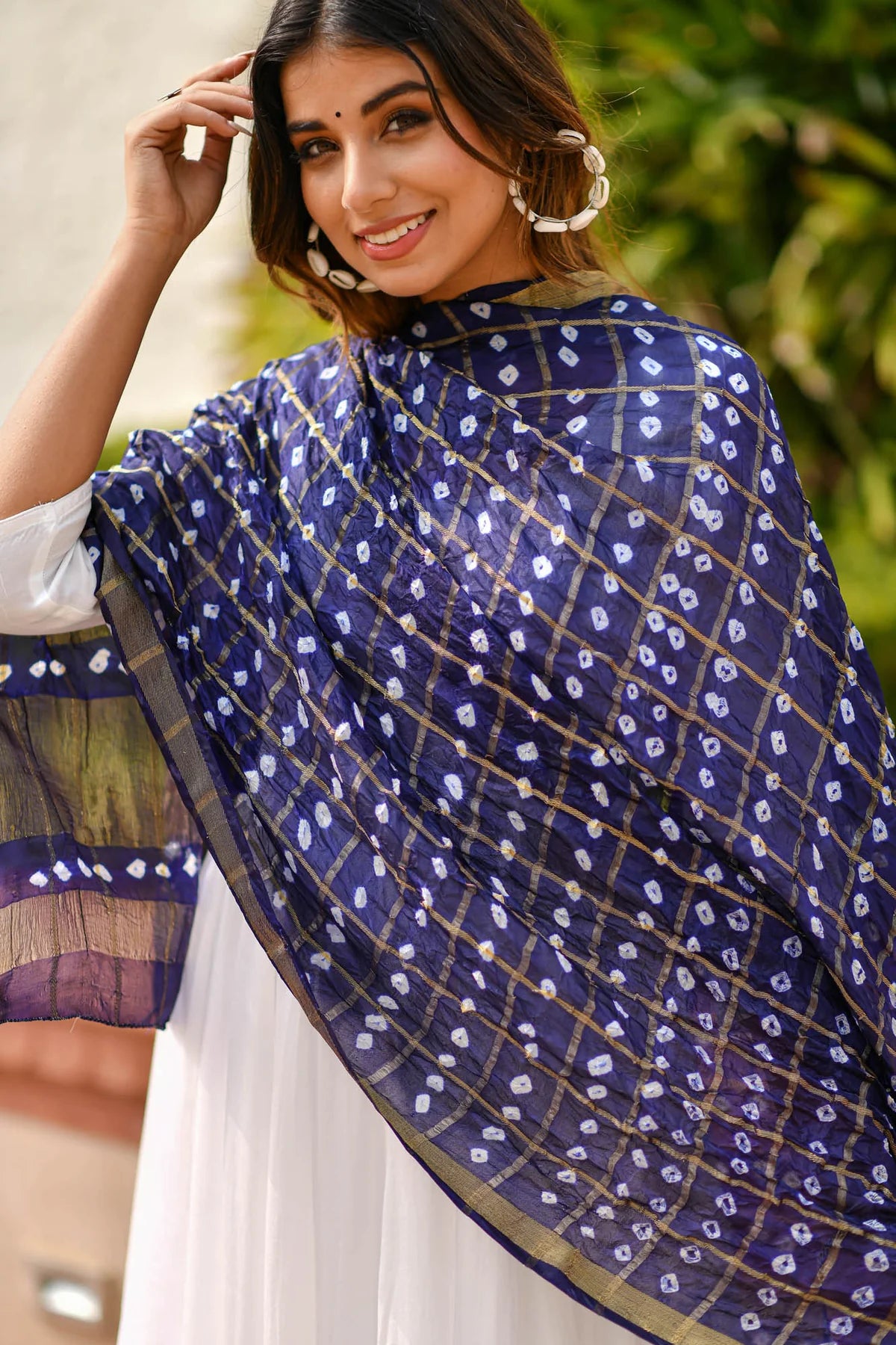 AAHELI TRUE BLUE BANDHANI DUPATTA