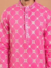 AAHELI MIRANSH PINK EMBROIDERED KURTA-PANT SET