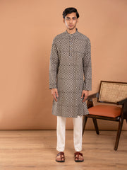 AAHELI ABHAY HAND BLOCK PRINTED KURTA-PANT SET