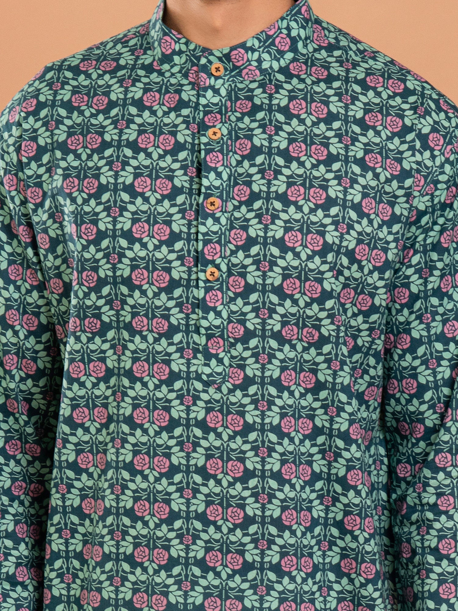 AAHELI AYAAN FLORAL JAAL HAND BLOCK PRINTED KURTA-PANT SET