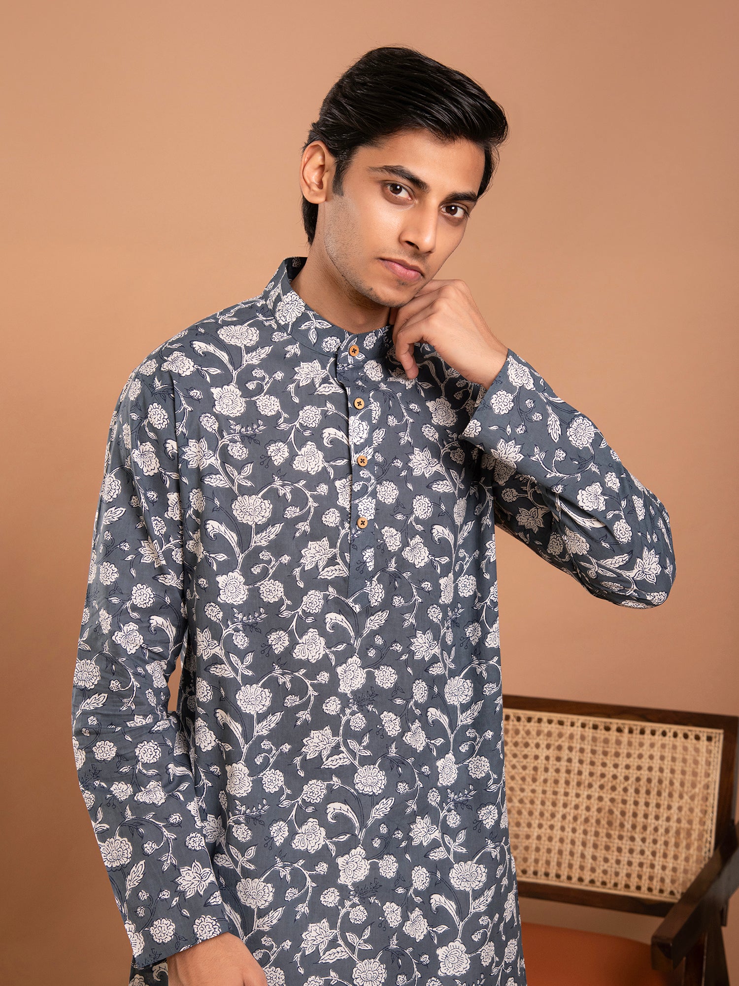 AAHELI CHETAN HAND BLOCK PRINTED KURTA-PANT SET